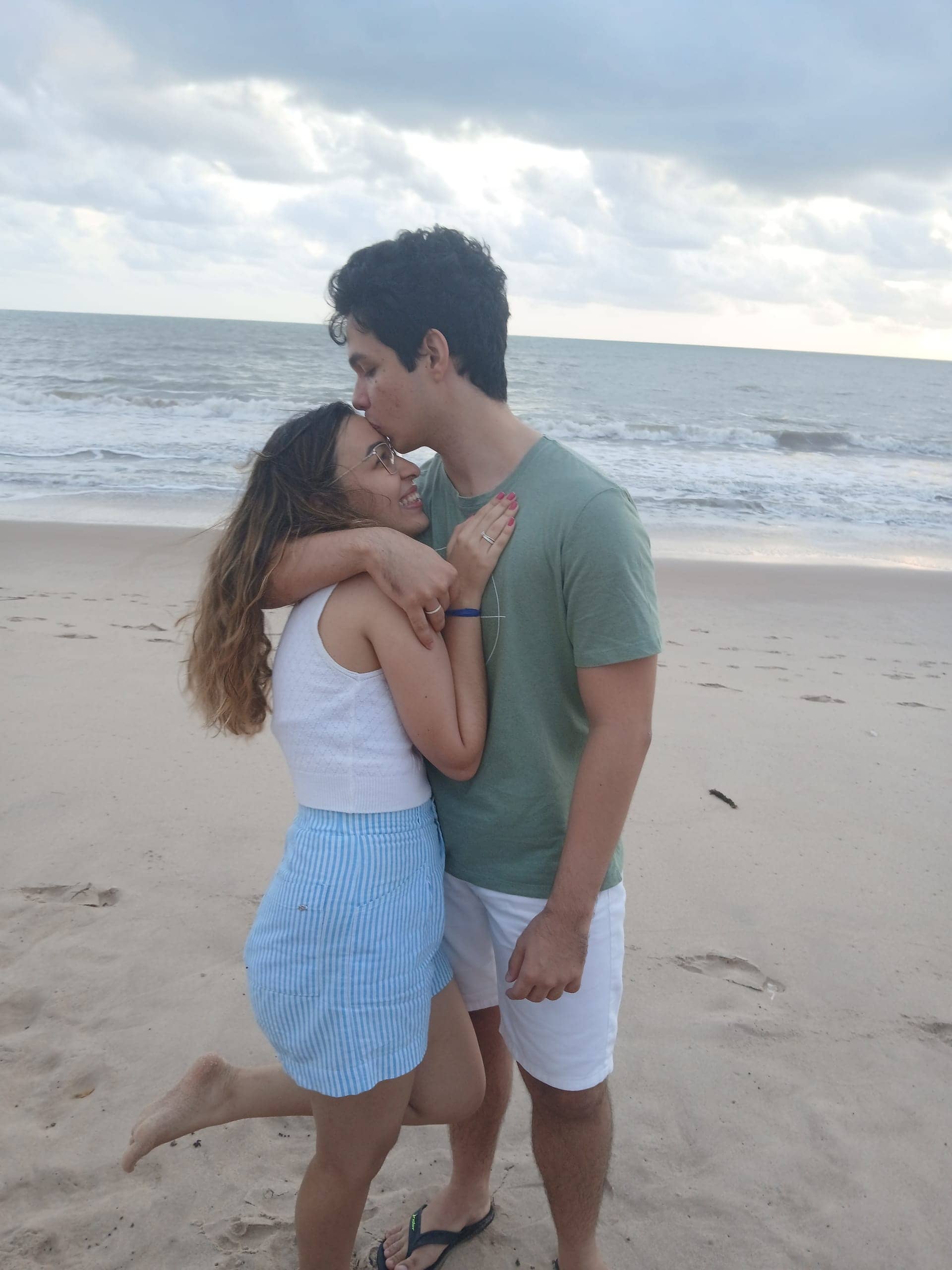 O casal durante um passeio